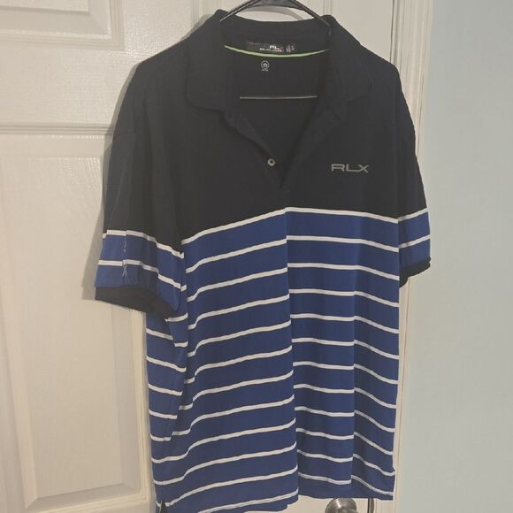 RLX Ralph Lauren Other - RLX Ralph Lauren Navy and White Striped Polo Shirt